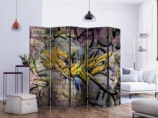 Decorative partition-Room Divider - Stunning graffiti II-Folding Screen Wall Panel by ArtfulPrivacy