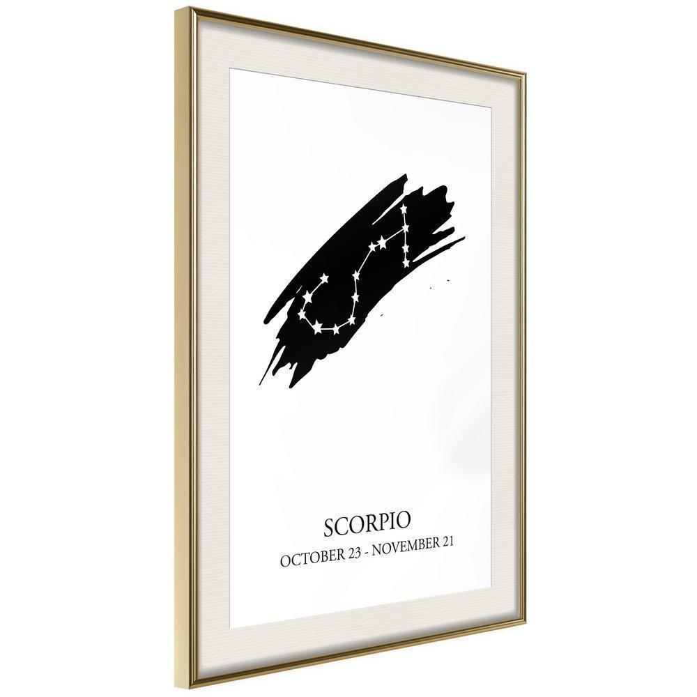 Typography Framed Art Print - Zodiac: Scorpio I-artwork for wall with acrylic glass protection