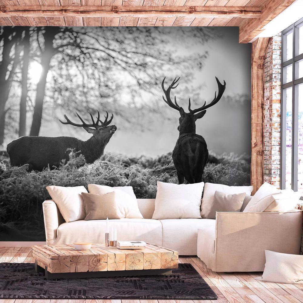 Wall Mural - Deers in the Morning-Wall Murals-ArtfulPrivacy