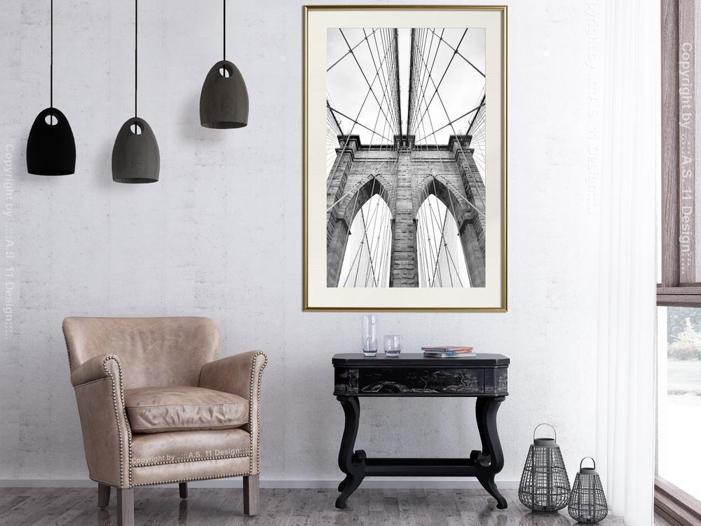 Black and white Wall Frame - Symmetry-artwork for wall with acrylic glass protection