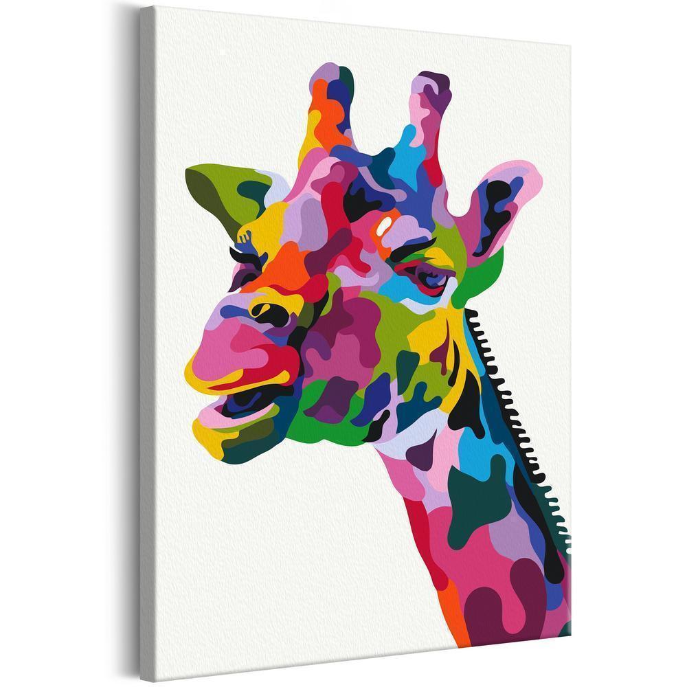 Start learning Painting - Paint By Numbers Kit - Colourful Giraffe - new hobby
