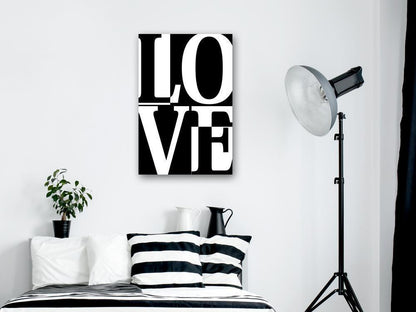 Canvas Print - Black and White Love (1 Part) Vertical-ArtfulPrivacy-Wall Art Collection