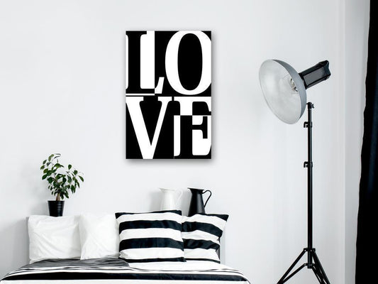 Canvas Print - Black and White Love (1 Part) Vertical-ArtfulPrivacy-Wall Art Collection