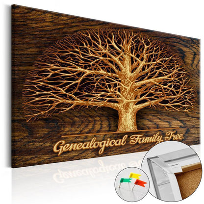 Cork board Canvas with design - Decorative Pinboard - Family Tree [Corkboard]-ArtfulPrivacy