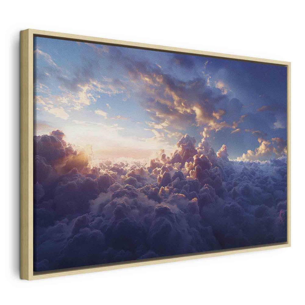 Canvas Print - The Sun in Hiding: The Golden Face of the Sky Over a Cloudy Sea