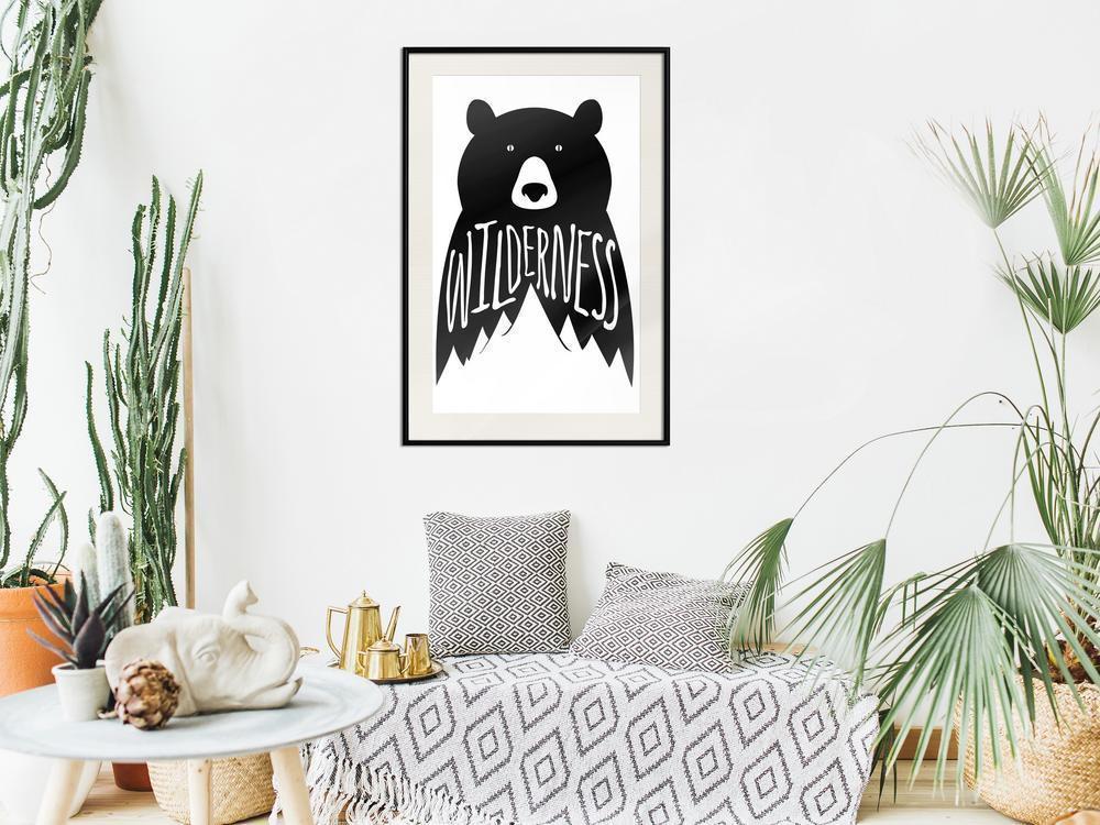 Nursery Room Wall Frame - Wild Bear-artwork for wall with acrylic glass protection