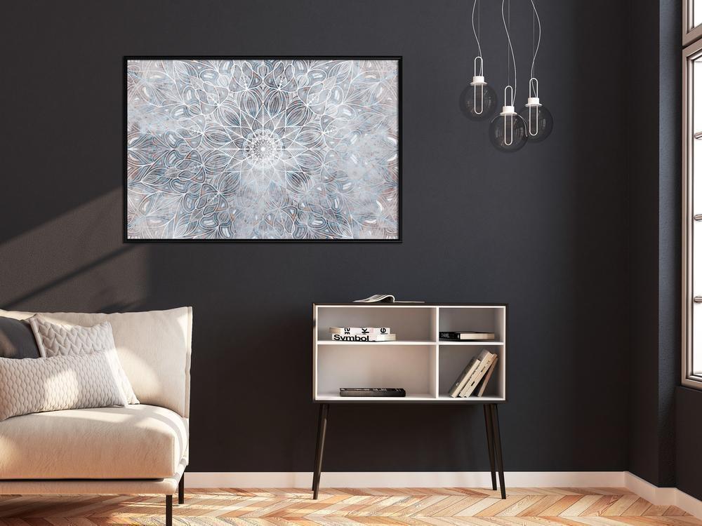 Abstract Poster Frame - Winter Mandala-artwork for wall with acrylic glass protection