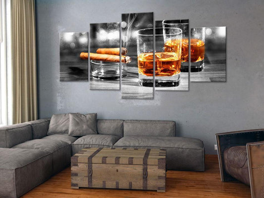 Canvas Print - Cigars and whiskey-ArtfulPrivacy-Wall Art Collection