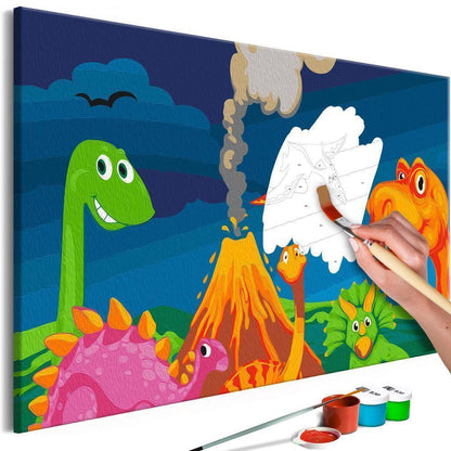 Start learning Painting - Paint By Numbers Kit - Dinosaur World - new hobby