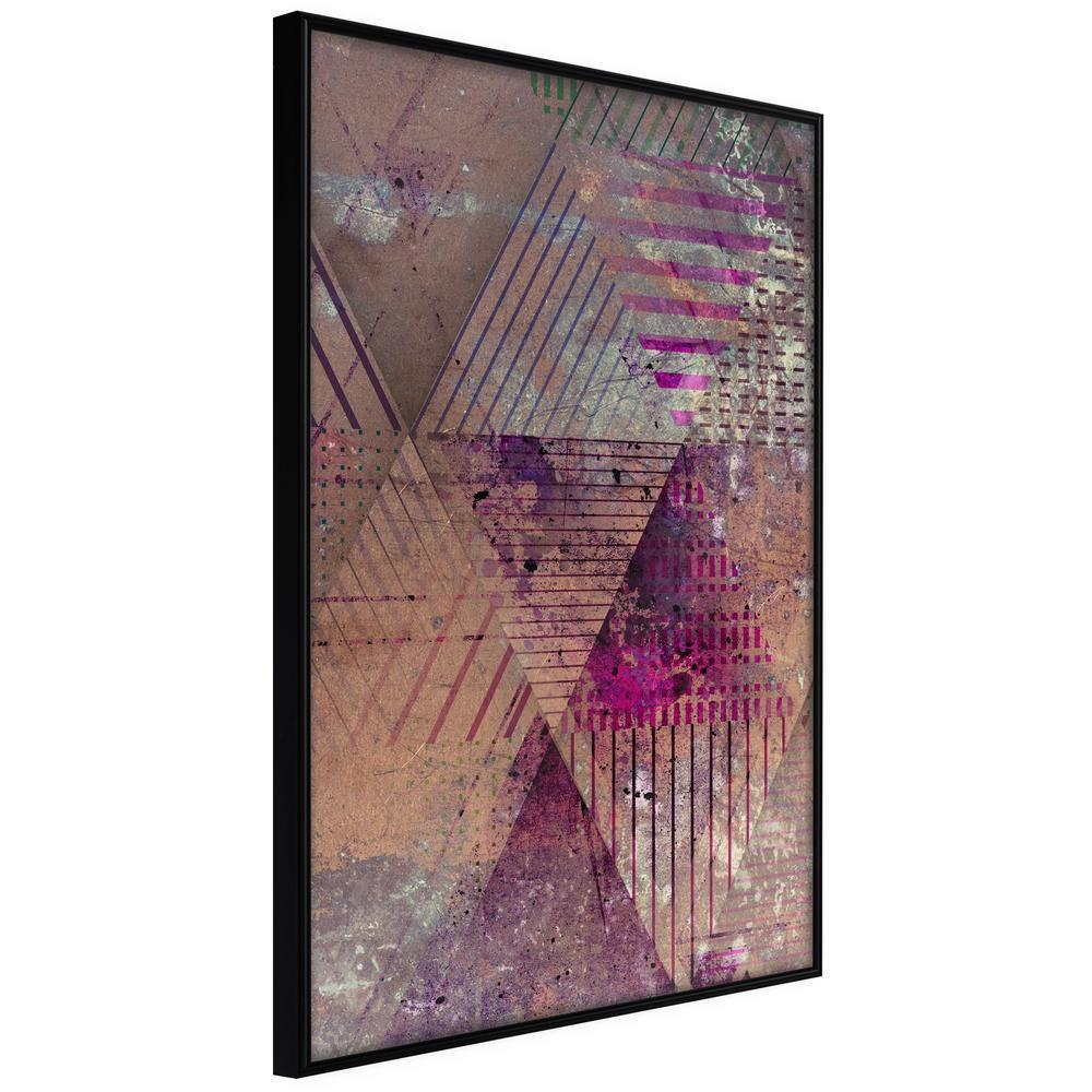 Abstract Poster Frame - Pink Patchwork II-artwork for wall with acrylic glass protection