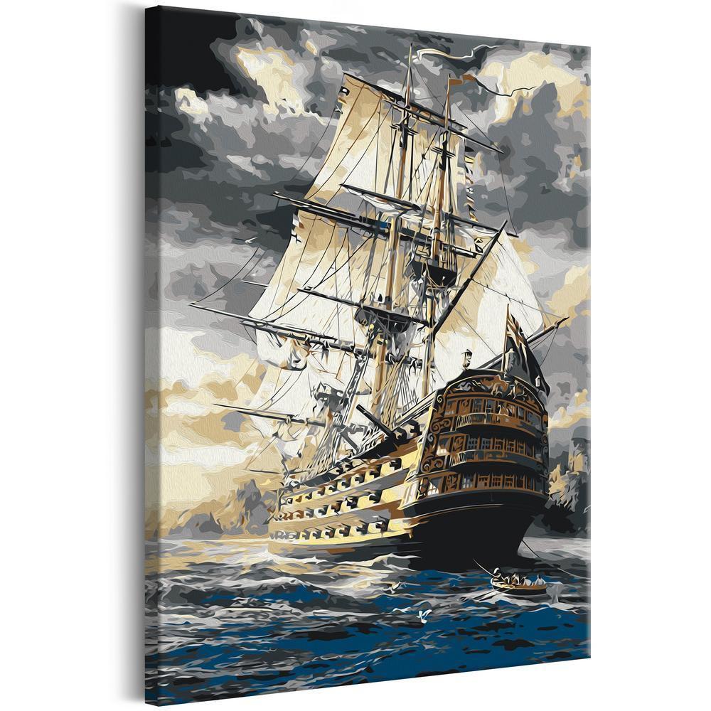 Start learning Painting - Paint By Numbers Kit - Frigate - new hobby