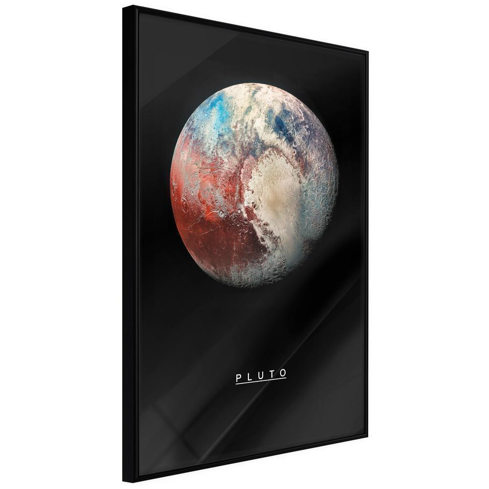 Framed Art - The Solar System: Pluto-artwork for wall with acrylic glass protection