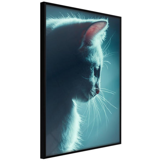 Winter Design Framed Artwork - Adorable Furball-artwork for wall with acrylic glass protection