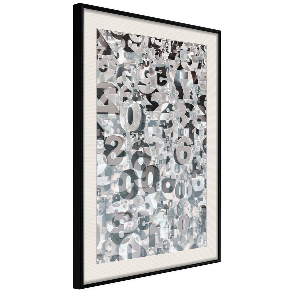 Black and White Framed Poster - Digits-artwork for wall with acrylic glass protection