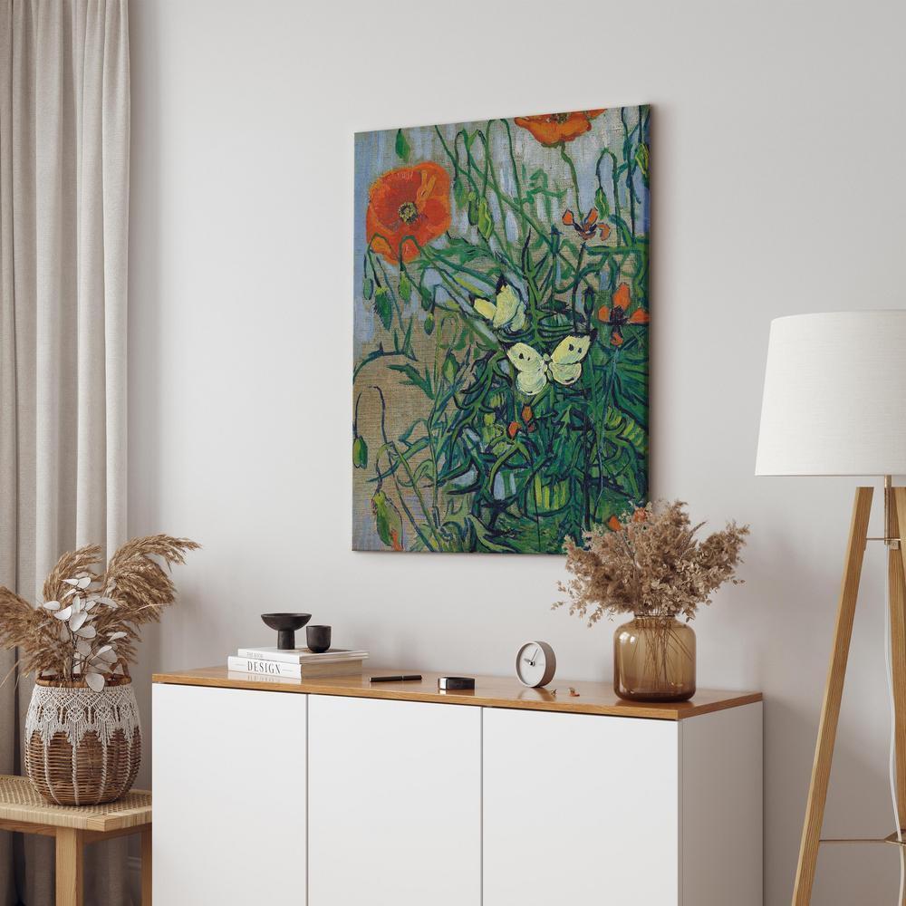Canvas Print - Poppies and Butterflies-ArtfulPrivacy-Wall Art Collection