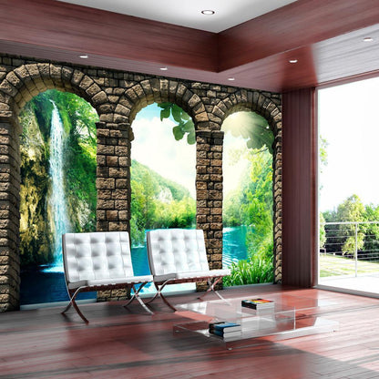 Wall Mural - Mysterious waterfall-Wall Murals-ArtfulPrivacy