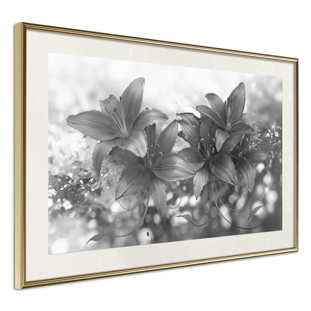 Botanical Wall Art - Dark Lillies-artwork for wall with acrylic glass protection