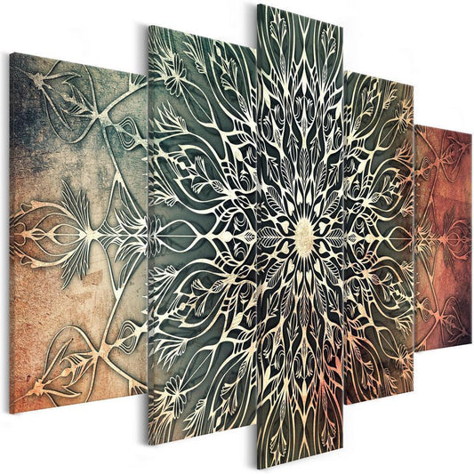 Canvas Print - Center (5 Parts) Wide Green-ArtfulPrivacy-Wall Art Collection