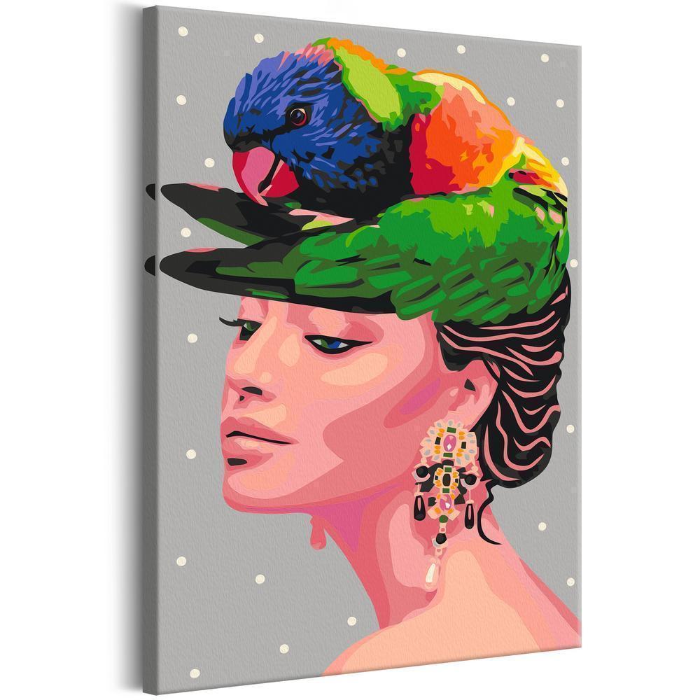 Start learning Painting - Paint By Numbers Kit - Parrot on the Head - new hobby