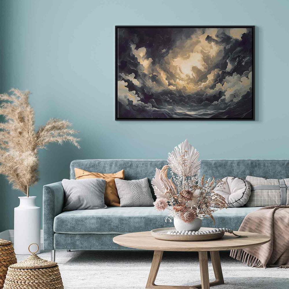 Canvas Print - Epic Light Play: The Sun Battling for Dominance Over the Clouds