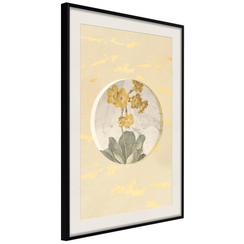 Botanical Wall Art - Flowers and Marble-artwork for wall with acrylic glass protection