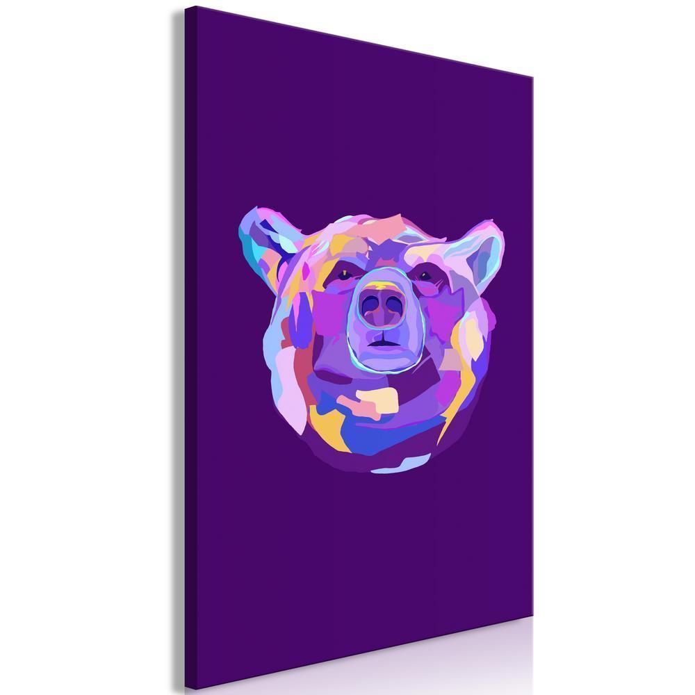 Canvas Print - Colourful Bear (1 Part) Vertical-ArtfulPrivacy-Wall Art Collection