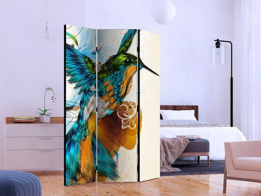 Decorative partition-Room Divider - Bird's Music-Folding Screen Wall Panel by ArtfulPrivacy