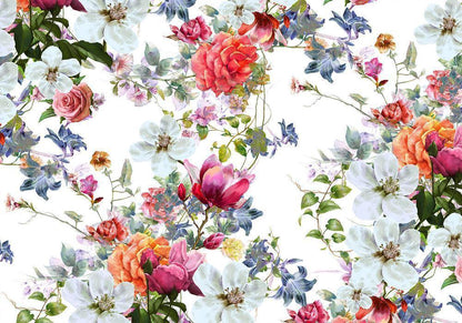 Wall Mural - Multi-Colored Bouquets-Wall Murals-ArtfulPrivacy
