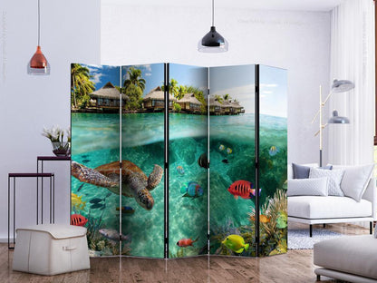 Decorative partition-Room Divider - Under the surface of water II-Folding Screen Wall Panel by ArtfulPrivacy