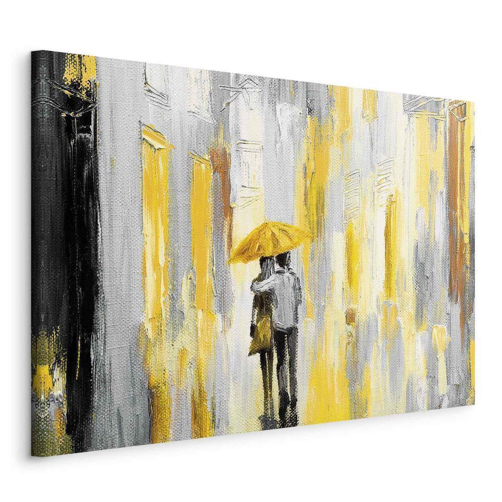 Canvas Print - Umbrella in Love (1 Part) Wide Yellow