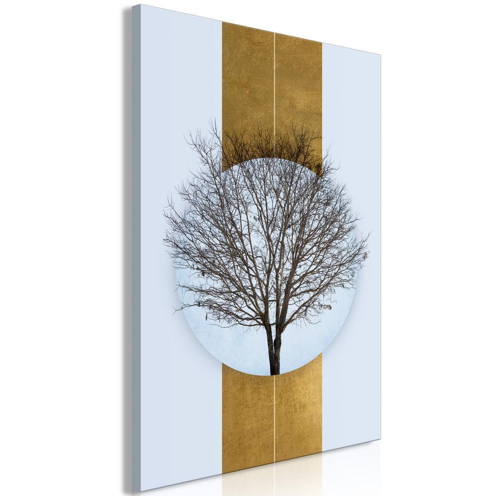 Canvas Print - Circle of Nature (1-part) - Tree Branches in Round Composition-ArtfulPrivacy-Wall Art Collection