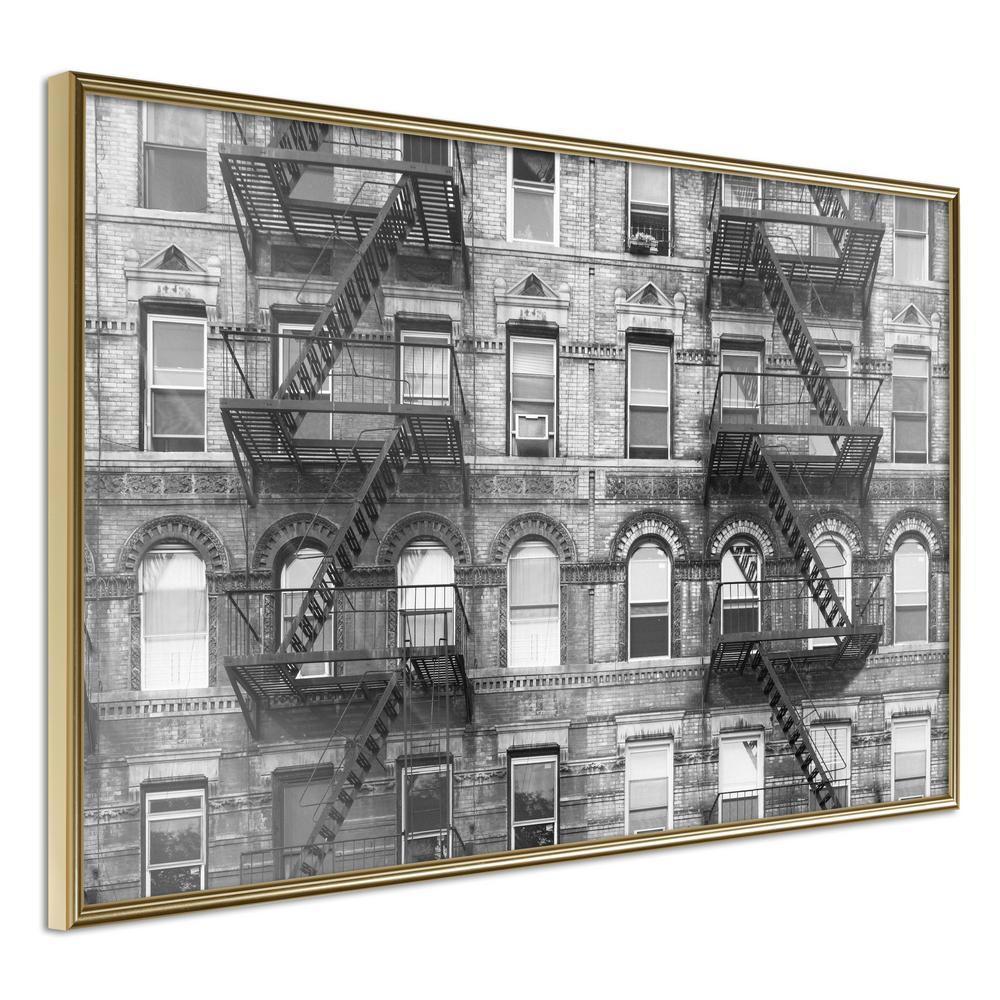 Black and White Framed Poster - Strangers-artwork for wall with acrylic glass protection