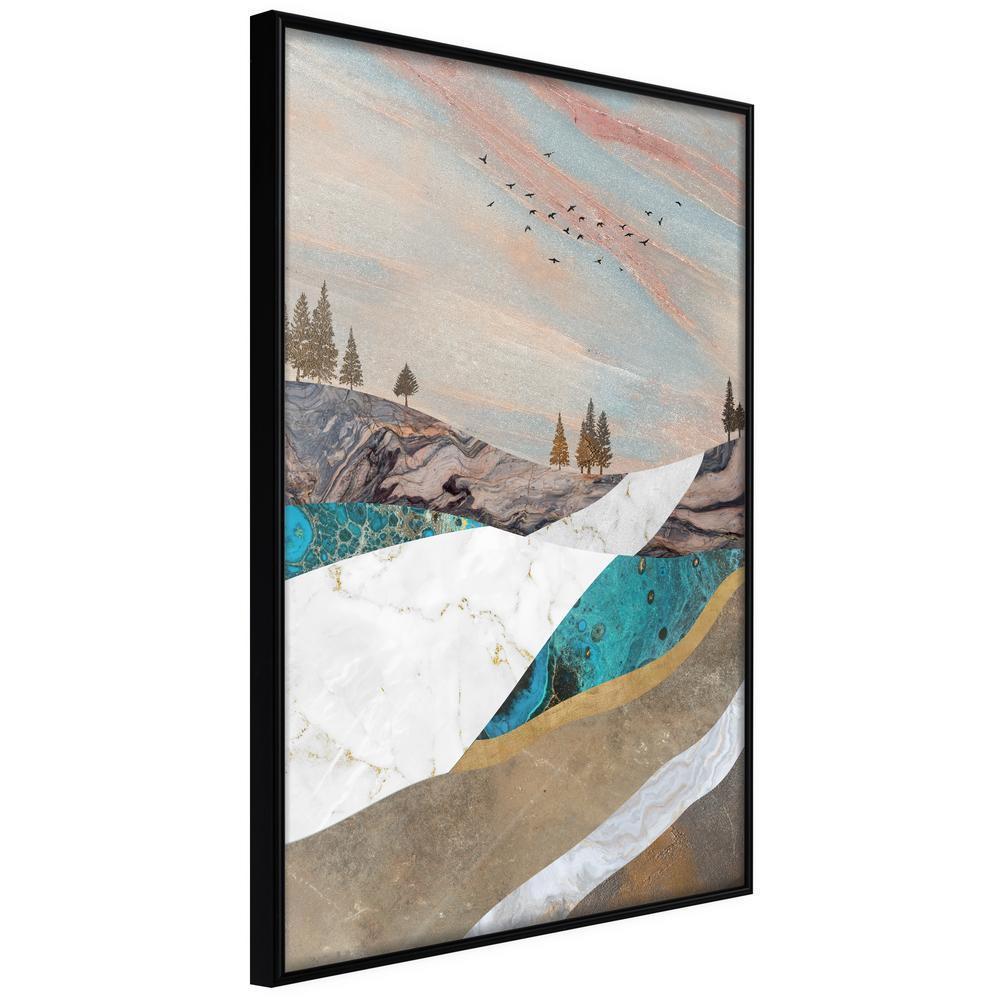Abstract Poster Frame - Painted Landscape-artwork for wall with acrylic glass protection