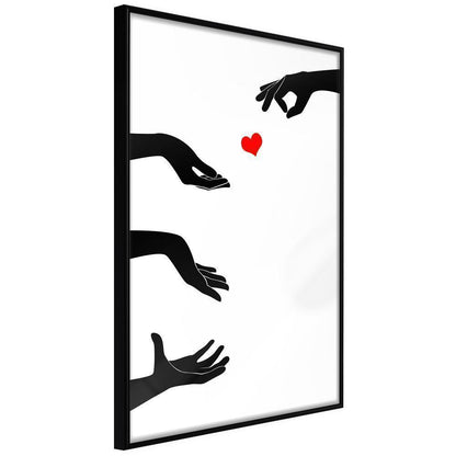 Black and White Framed Poster - Playing With Love-artwork for wall with acrylic glass protection