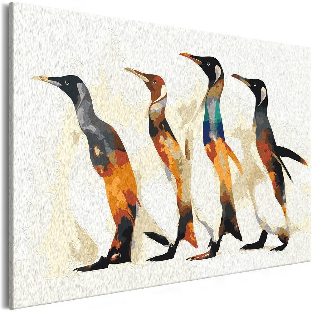 Start learning Painting - Paint By Numbers Kit - Penguin Family - new hobby