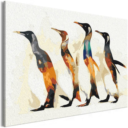 Start learning Painting - Paint By Numbers Kit - Penguin Family - new hobby