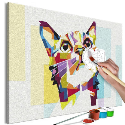 Start learning Painting - Paint By Numbers Kit - Cat and Figures - new hobby