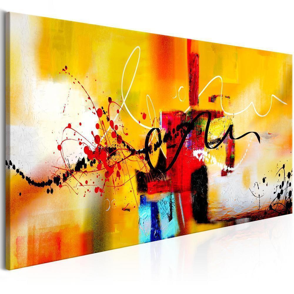 Canvas Print - Street Melodies (1 Part) Orange Wide-ArtfulPrivacy-Wall Art Collection