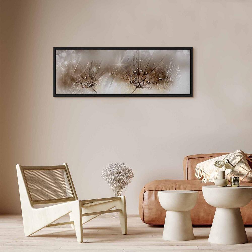 Canvas Print - Drops of Dew (1 Part) Brown Narrow