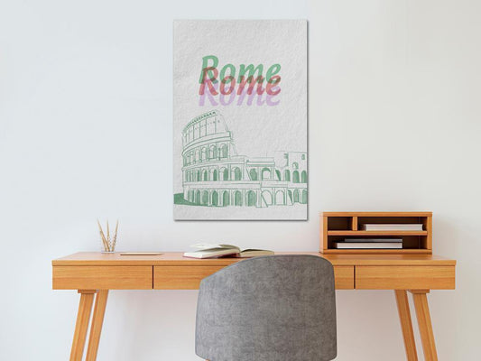 Canvas Print - Rome in Watercolours (1 Part) Vertical-ArtfulPrivacy-Wall Art Collection