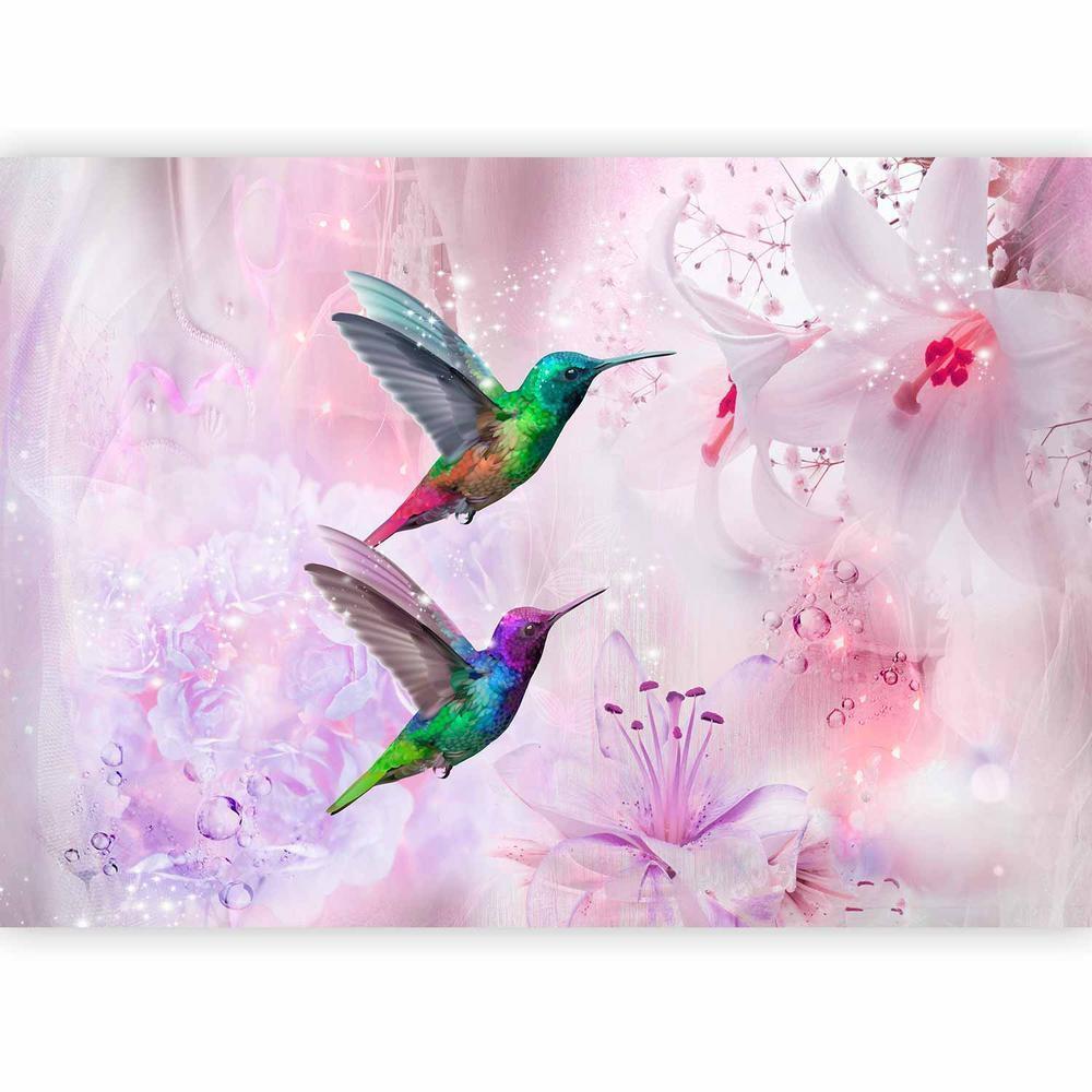 Wall Mural - Colourful Hummingbirds (Purple)