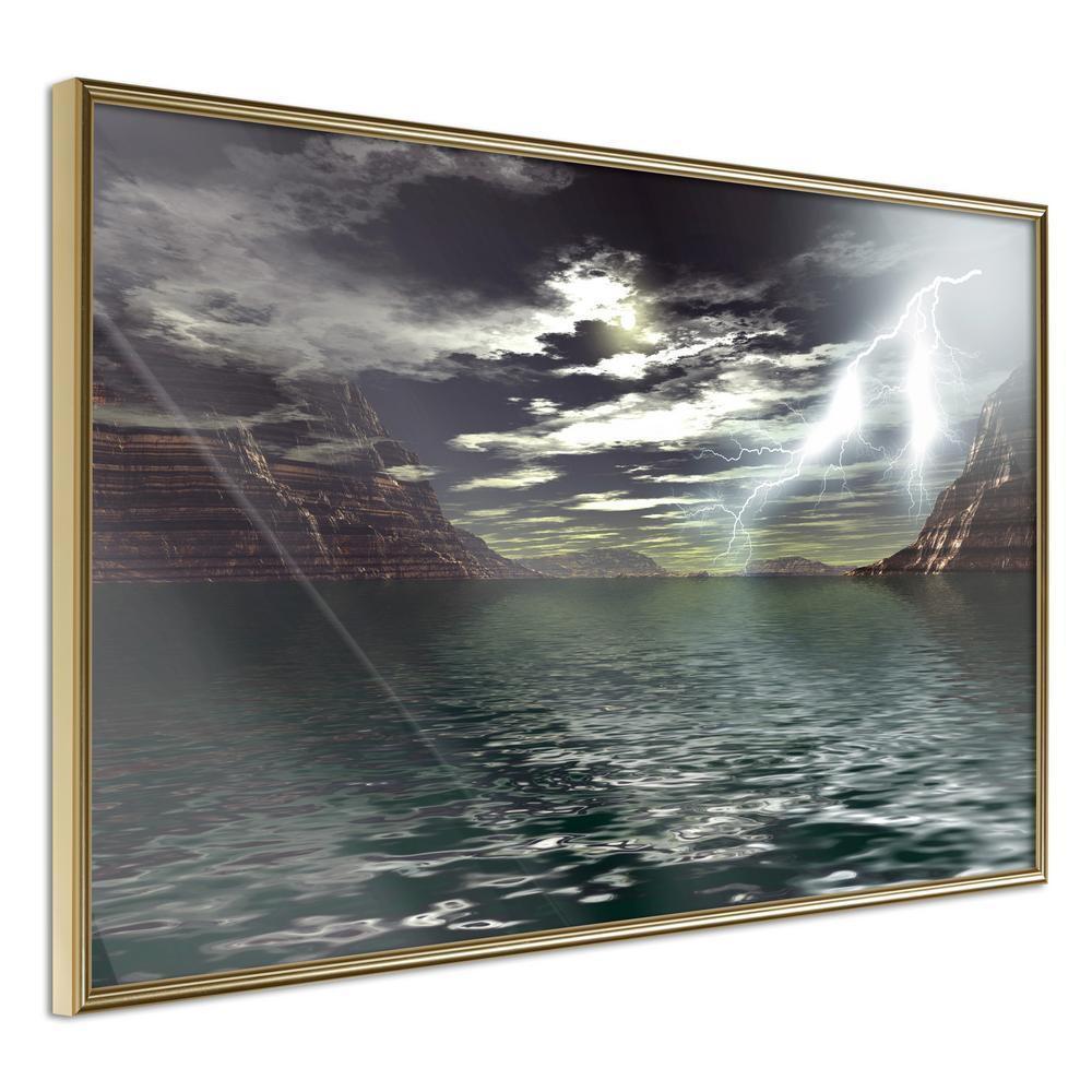 Framed Art - Storm over the Canyon-artwork for wall with acrylic glass protection