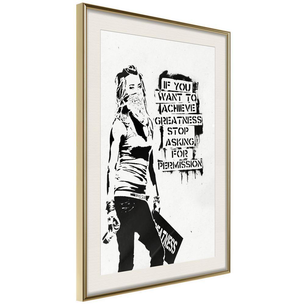 Urban Art Frame - If You Want To Achieve Greatness-artwork for wall with acrylic glass protection