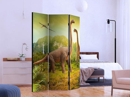 Decorative partition-Room Divider - Dinosaurs-Folding Screen Wall Panel by ArtfulPrivacy