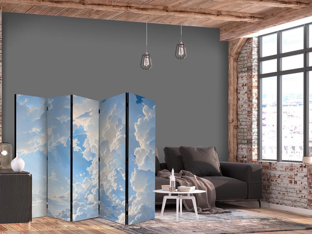 Room Divider - The Sun Revealing Cloud Secrets: Spectacular Sky Images- A 5 Panel Folding Screen For Living rooms, bedrooms or home office, decorative folding screen made with wood and canvas