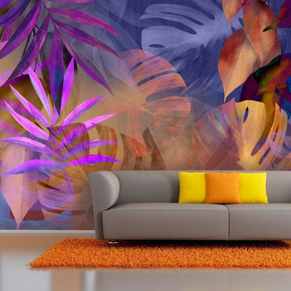 Wall Mural - Vigorous Leaves - Third Variant-Wall Murals-ArtfulPrivacy