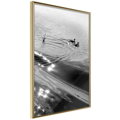 Black and white Wall Frame - Texture of Water-artwork for wall with acrylic glass protection