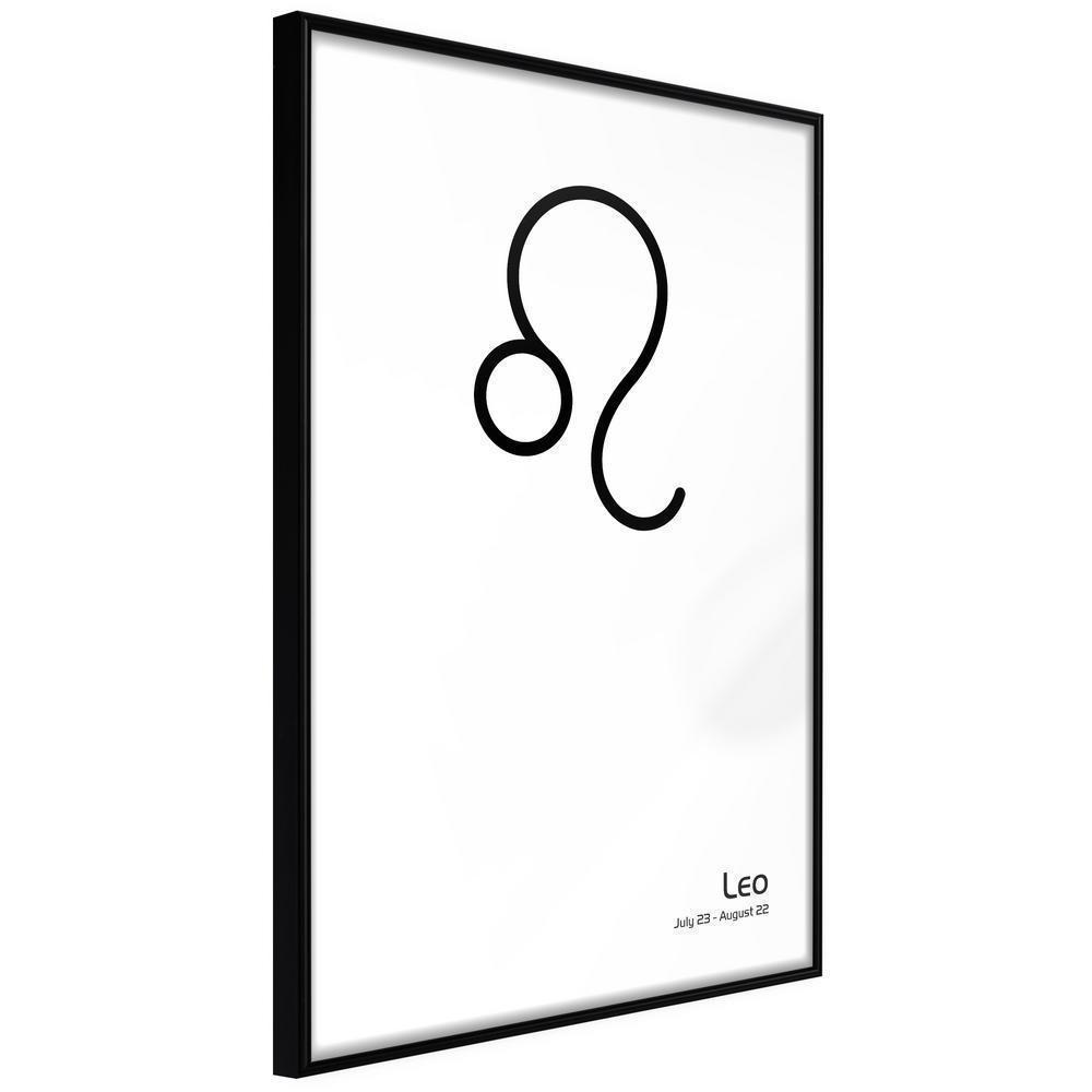 Typography Framed Art Print - Zodiac: Leo II-artwork for wall with acrylic glass protection