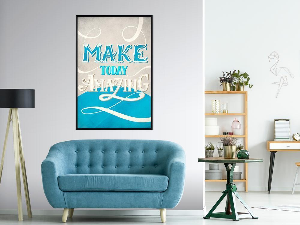 Motivational Wall Frame - Today I-artwork for wall with acrylic glass protection