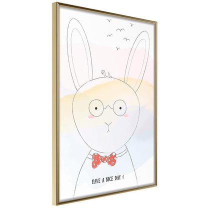 Nursery Room Wall Frame - Cute Bunny-artwork for wall with acrylic glass protection